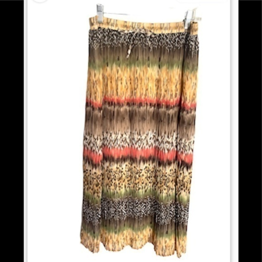 ALFRED DUNNER Multicolor pleated accordion vintage lined midi skirt size 10P